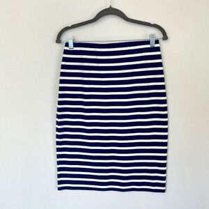 L’AGENCE Size Medium Pencil Skirt Blue White Stripe Pull On